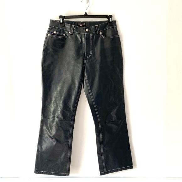 Ralph Lauren Polo Jeans  Leather Top Stitch Pants
